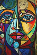 Vibrant Cubist Picasso-Style Abstract Painting - PF24289 / 100x150cm No Frame
