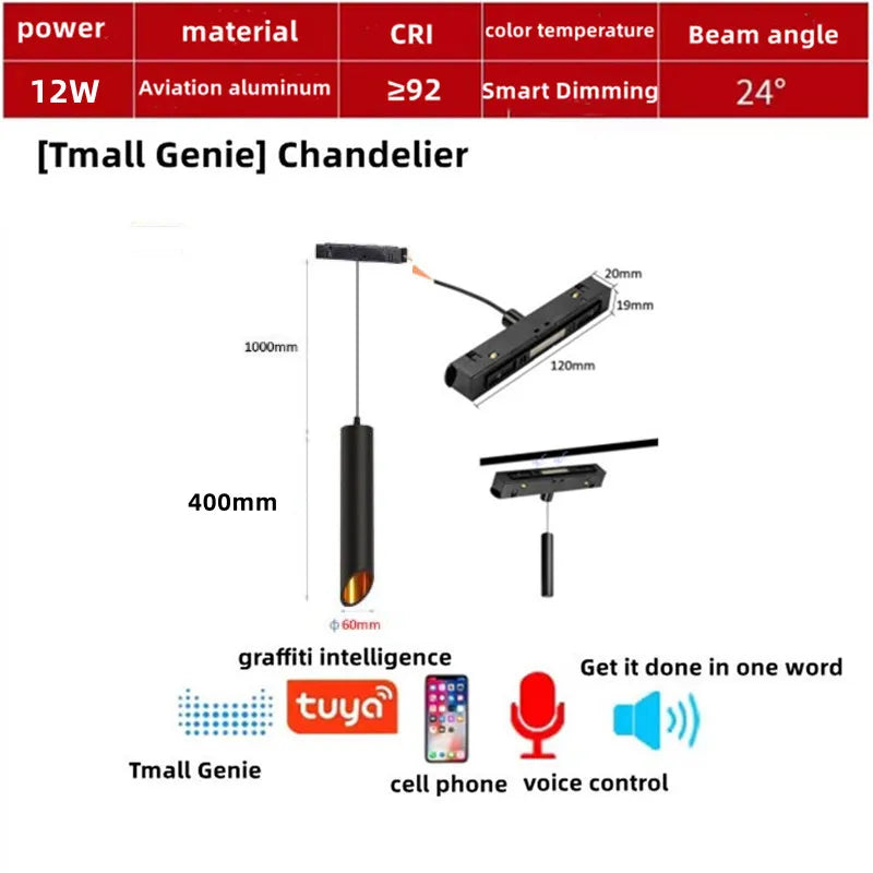 Intelligent voice-controlled lamp with integrated lighting - Tmall Intelligence / 1pc 12W Pendant Lamp