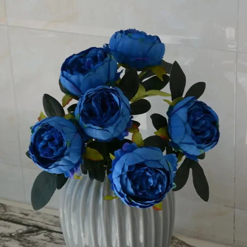 7-Head Artificial Silk Peony Bouquet for Weddings