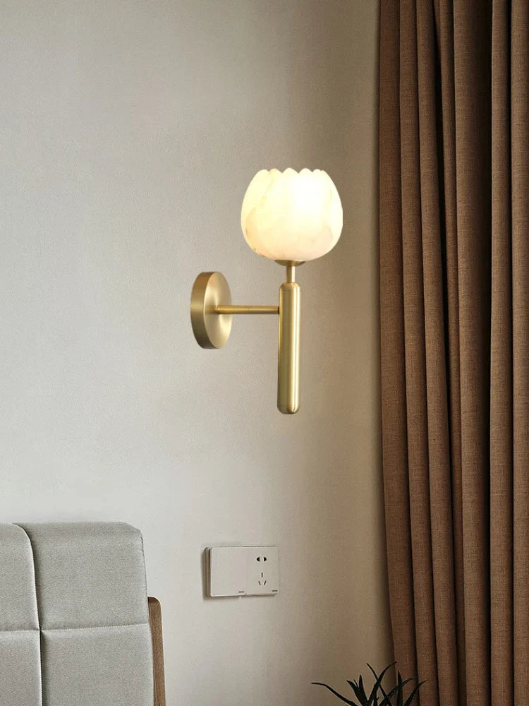 Natural marble wall sconce minimalist style and luxury - view 2