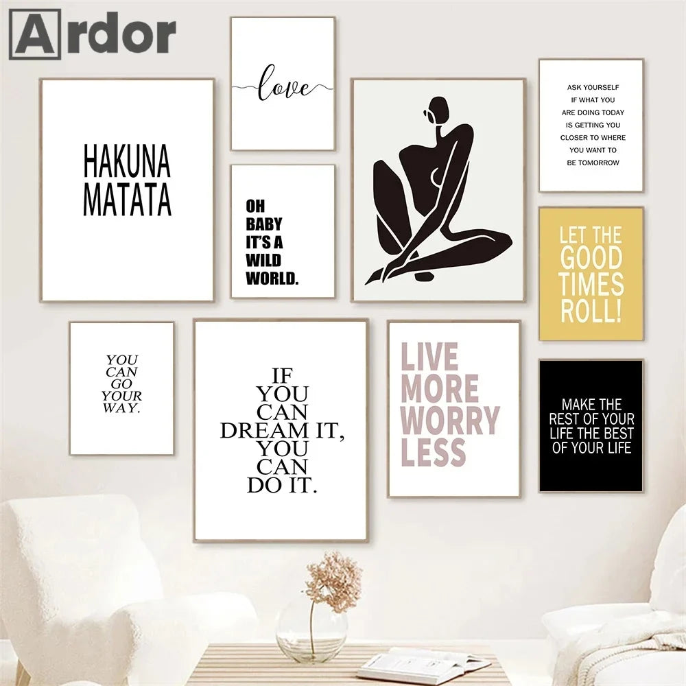 Nordic motivation quotes painting on canvas typography wall decor - view 3
