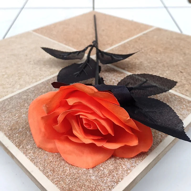 5 bouquets of artificial flowers for festive and home decoration - Orange / 6 Pieces