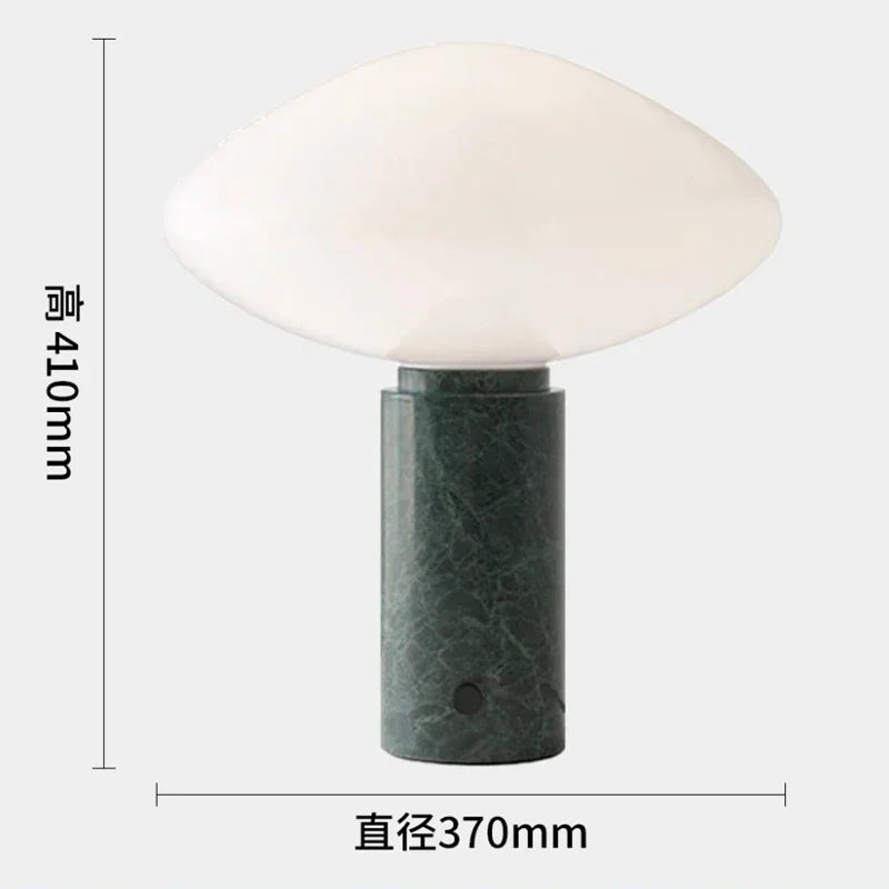 Marble table lamp with Danish design glass ball - UK Plug / White Light / Diameter 37cm