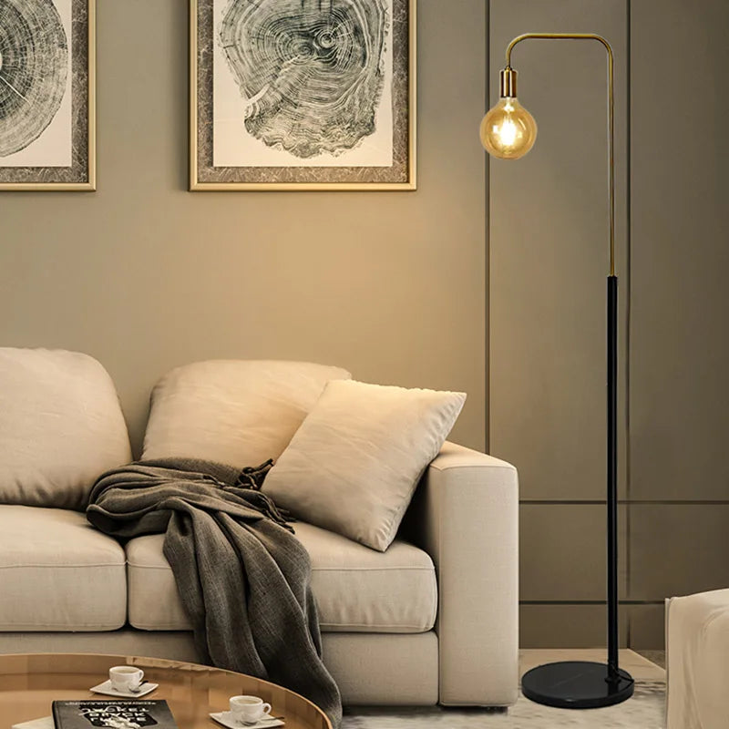 Retro brass floor lamp led minimalist creative design - view 4