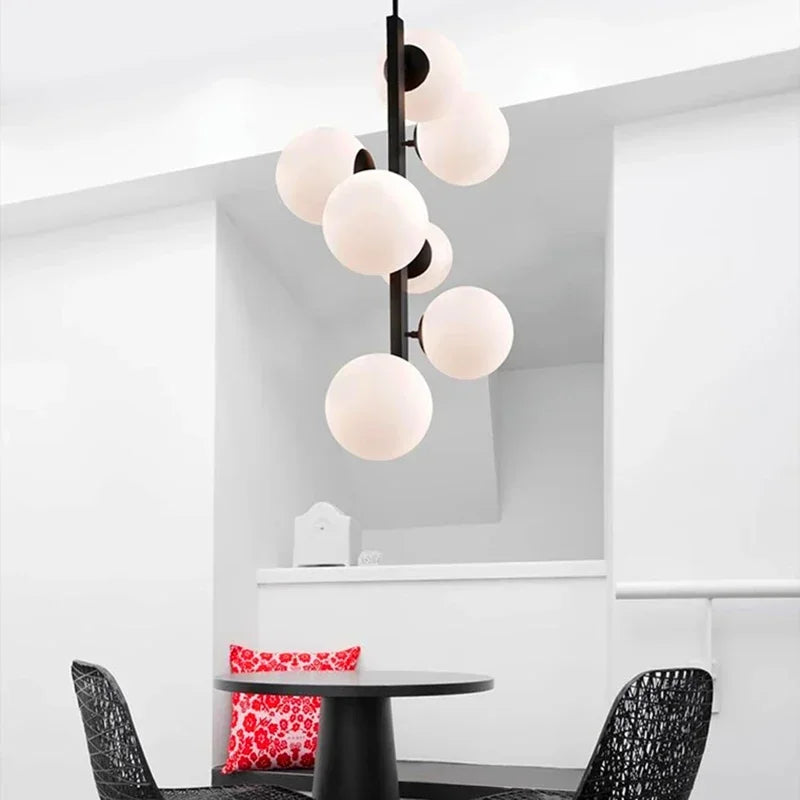 Nordic ceiling lamp in iron and decorative glass - view 4