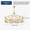 Copper pendant light creative design for elegant lighting - D 105cm / Cool White