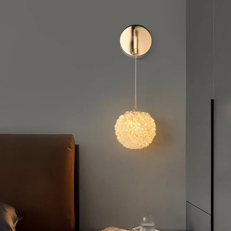 Wall sconce in crystal and metal gold elegant design for modern interior - view 4