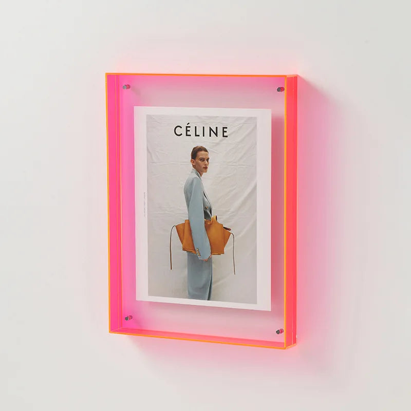 Acrylic photo frames for interior and wall decoration - Pink / 11x14cm