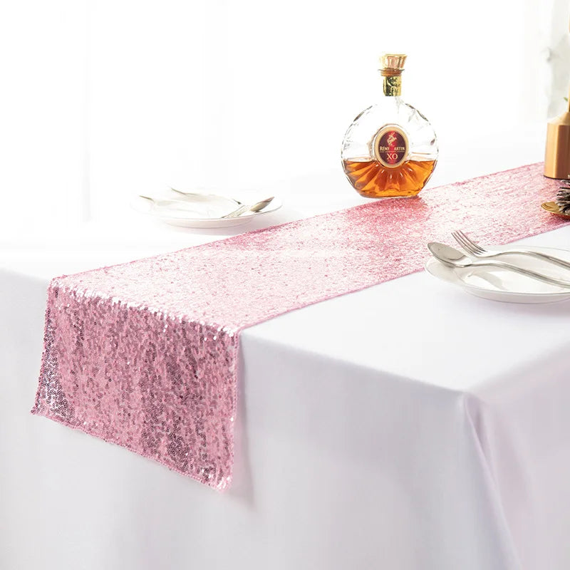 Orange Glitter Table Runner for Weddings and Parties, Style One - 30X120cm