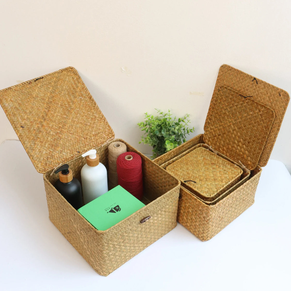 Set of 4 sea-sink baskets with decorative and practical lid - view 5