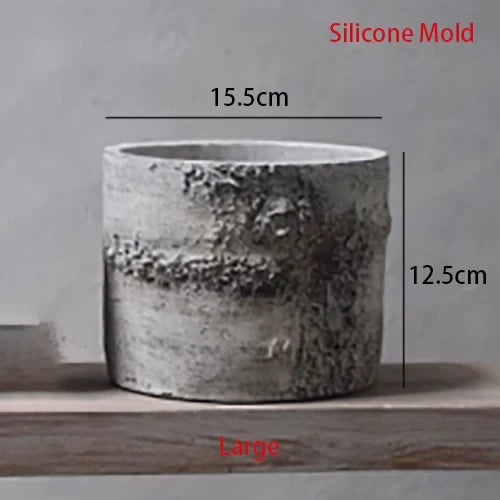Retro silicone mould for cement flower pot - Clear yellow