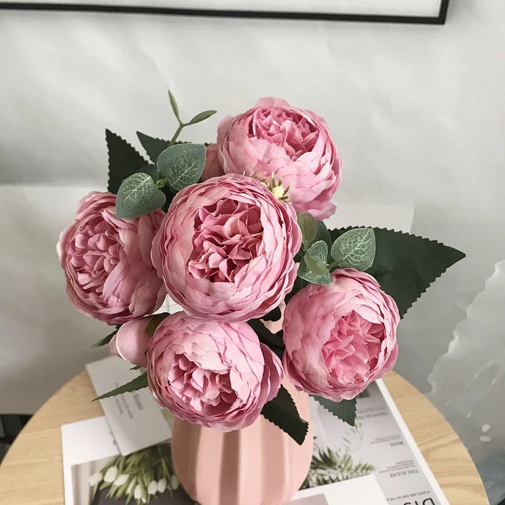 Bouquet of artificial peonies for wedding decoration and home - 1