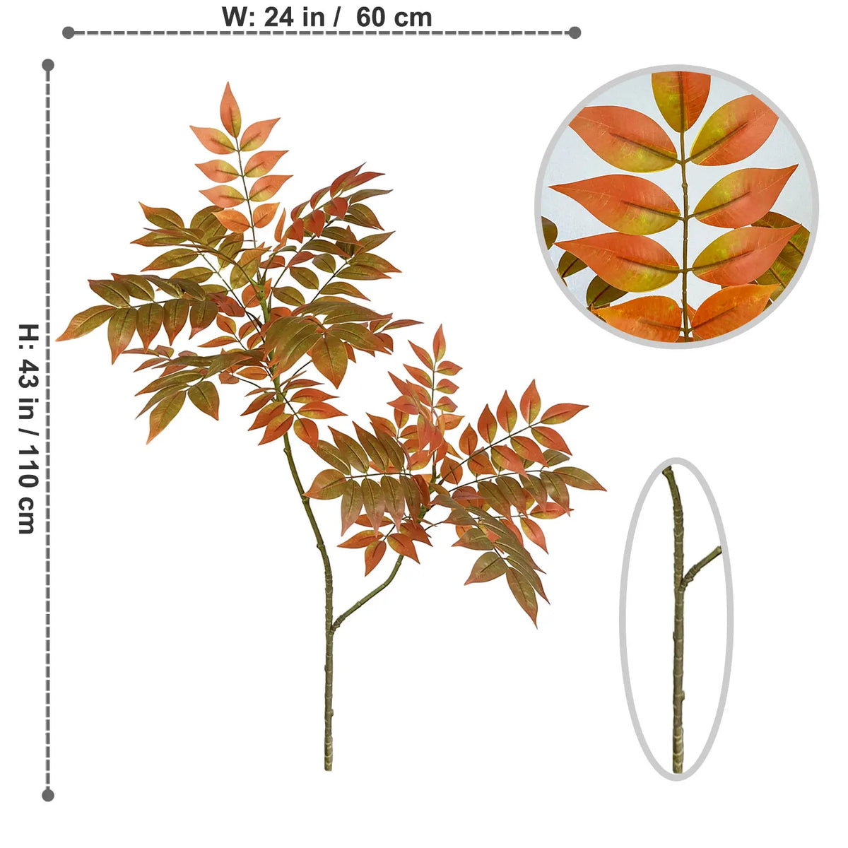 Artificial plants large fake branches for outdoor interior decoration - ZA-437-110CM / 1 piece