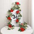 Silk simulation pink false flower artificial decorative vines - Red