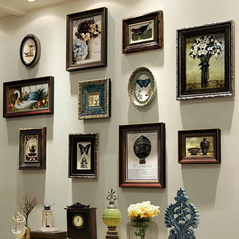 Retro wooden photo frame for interior decoration - One