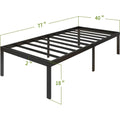 3500lbs Heavy Duty,18 Inch Metal Platform Bed Frame Steel Slat Mattress Foundation/Reinforced Platform/Noise Free/Easy Assembly - Twin