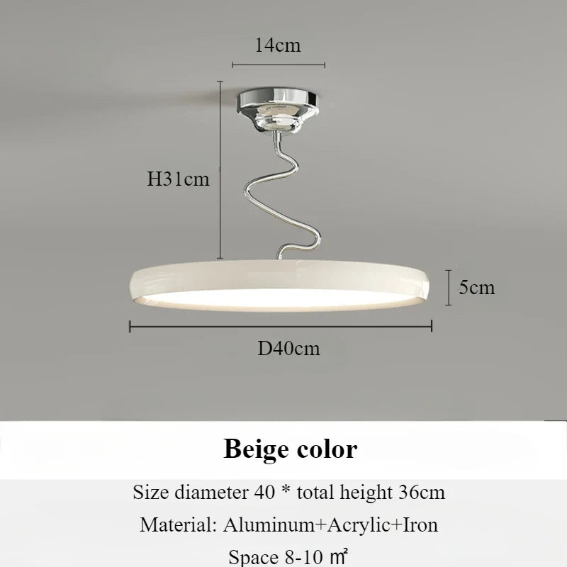 Modern light simple Nordic style aluminum with LED lights - Beige Color-D40cm / 3 couleurs