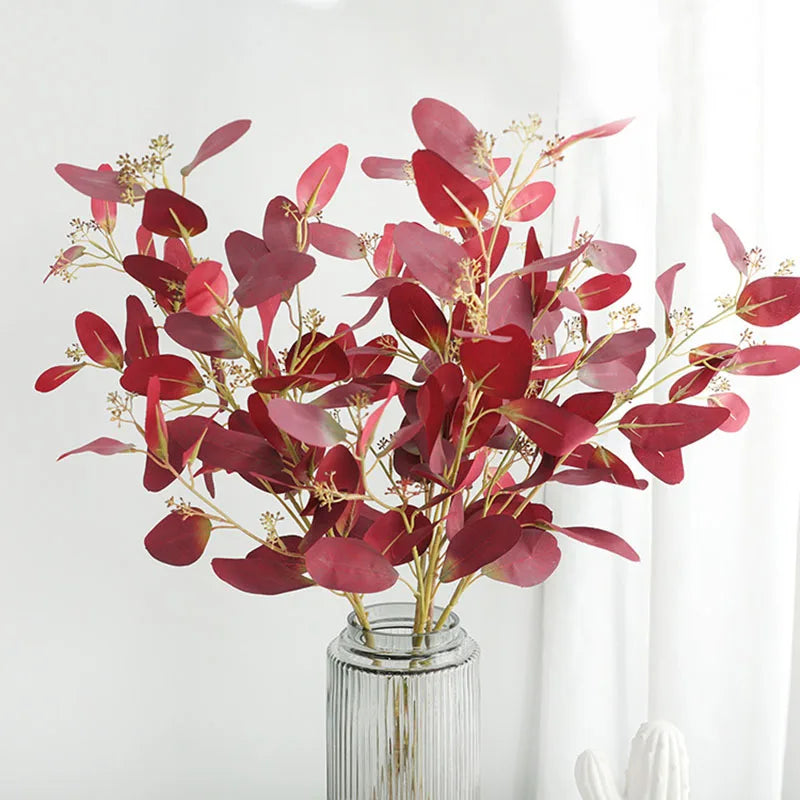 Artificial green leaves for interior and exterior decoration
