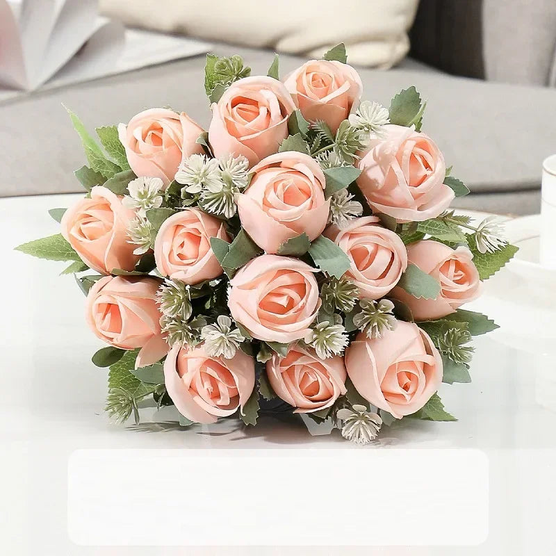 Artificial pink silk floral decoration for indoor and outdoor - view 5