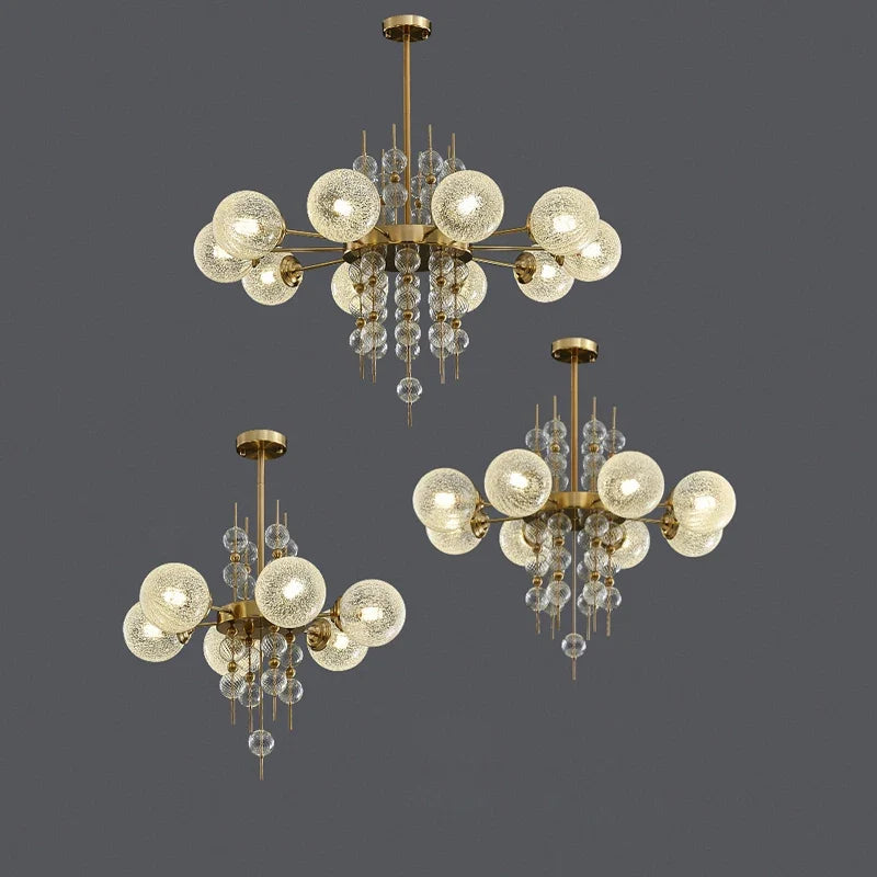 Classic chrome bubble chandelier trend 2024 with led lighting - view 6