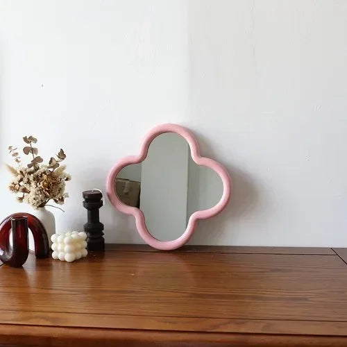 Decorative wooden mirrors on foot for vanity - 30x30cm 1