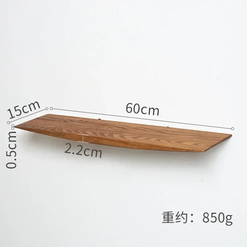 Wall shelf in solid wood minimalist modern display support - 2