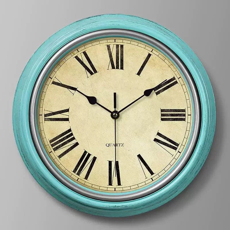 Silent Nordic retro wall clock for elegant interior - Style7 / 12 inches