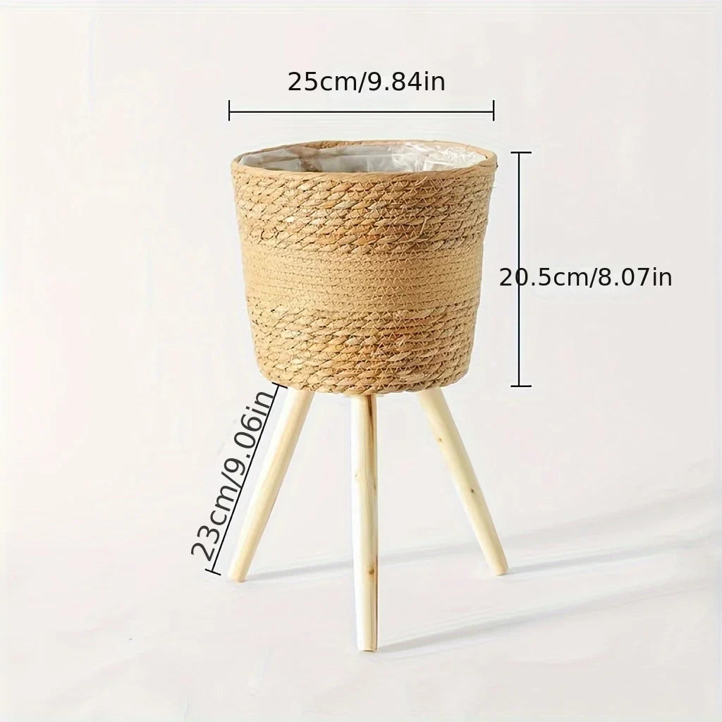 Woven wooden pot for flowers and interior decorative storage - SUIS