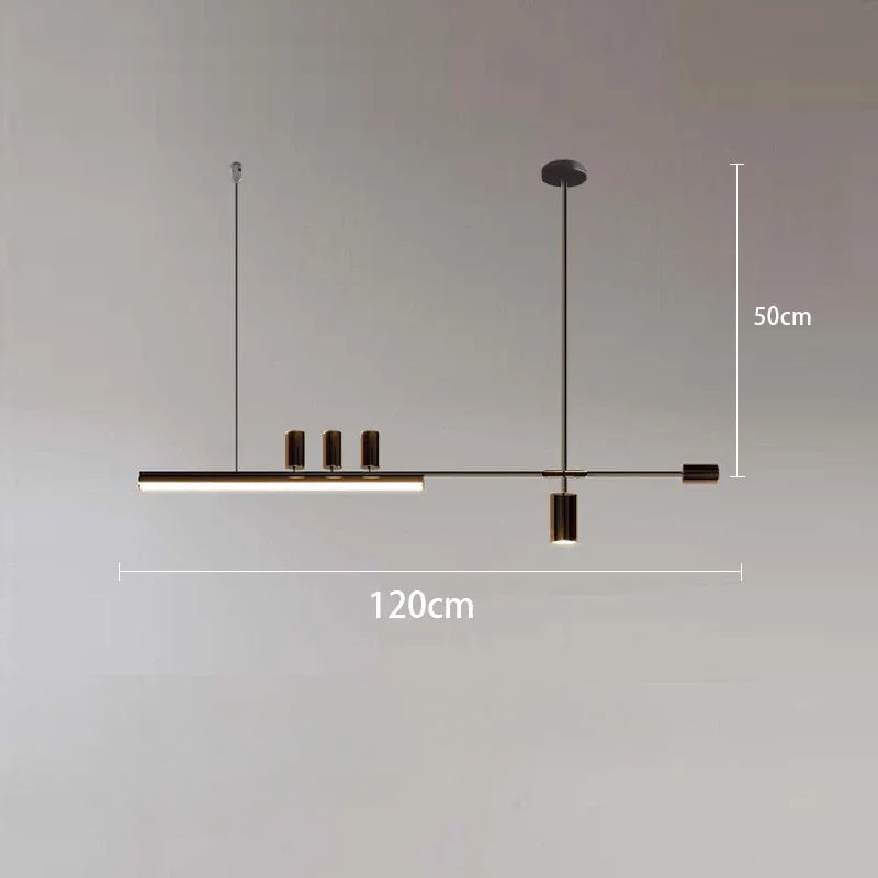 Modern Nordic minimalist design chandelier for interior decoration - C-120cm Black / Neutral Light