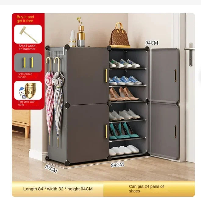 Modern folding cabinet for home shoe storage - 4 portes-1-32cm