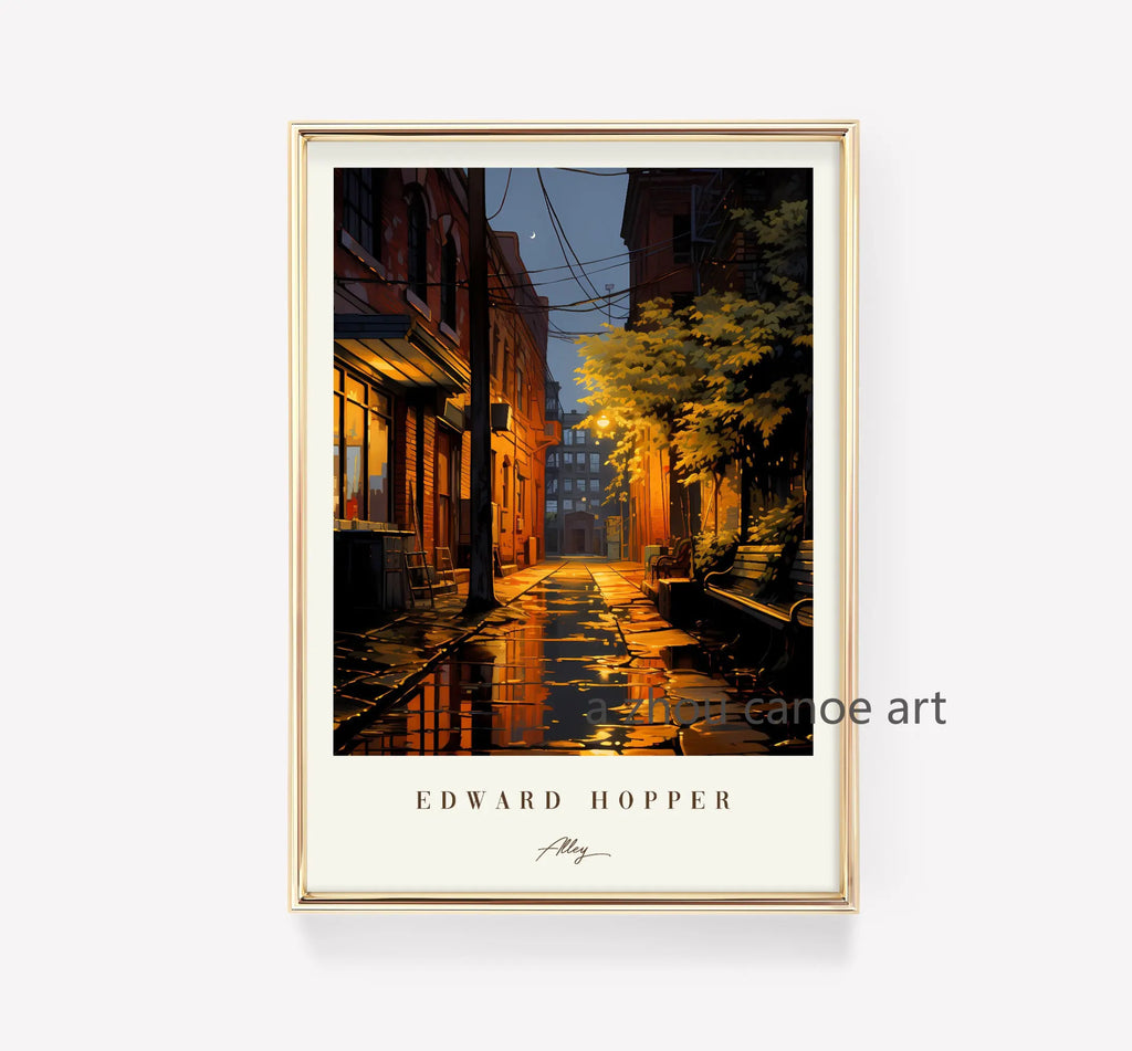 Sophisticated Edward Hopper Classic Art Wall Decoration - 60X90cm Unframed / 6