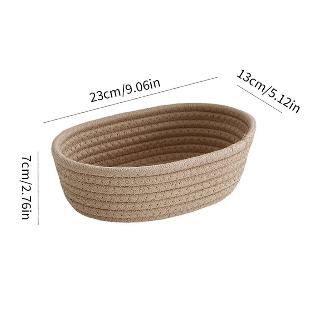 Oval cotton rope baskets for storage and organization - K1