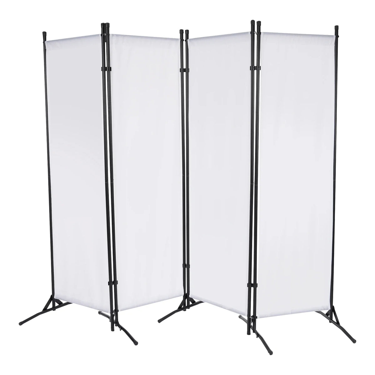 3/4 Panel Folding Room Divider Freestanding Tall Privacy Screens Partition Office/Room Partition Divider, 2.6×1.8m / 2×1.7m - White / 3 Screens 260x180cm