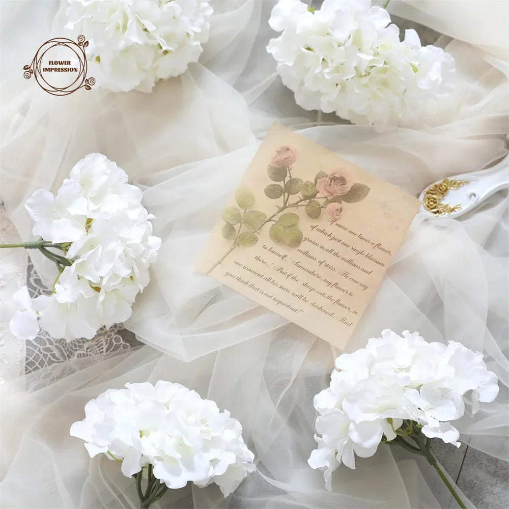 10 artificial hortensia heads for festive decoration - view 7