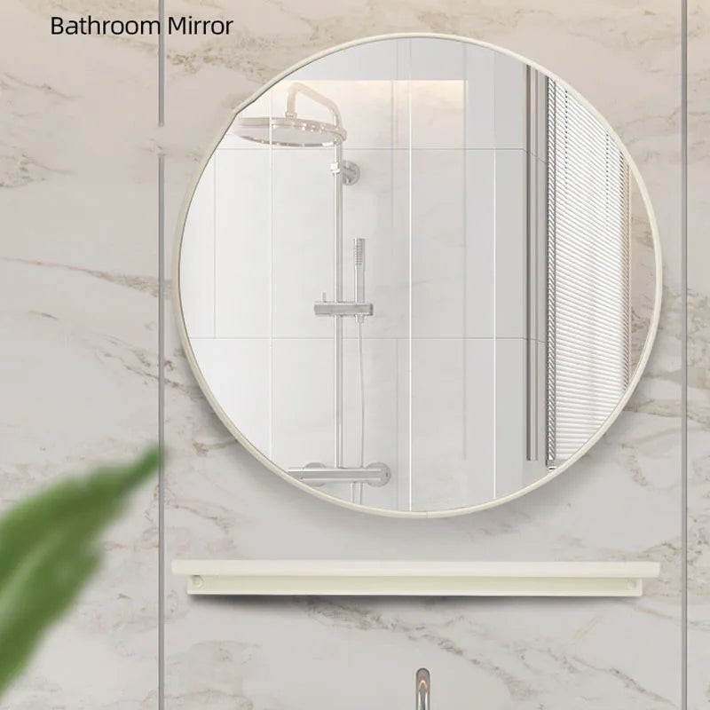 Circular metal wall mirror modern minimalist style - view 6