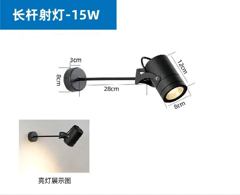 Wall sconce waterproof led adjustable perch for sign - B 15W / Cold White 6000K