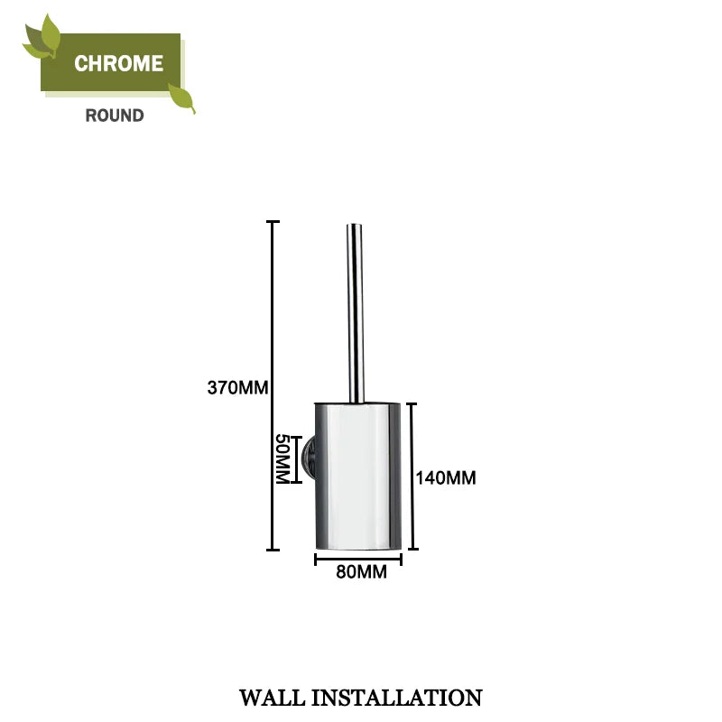 Durable and elegant bathroom brush holder set for bathroom - Short Chrome Wall R