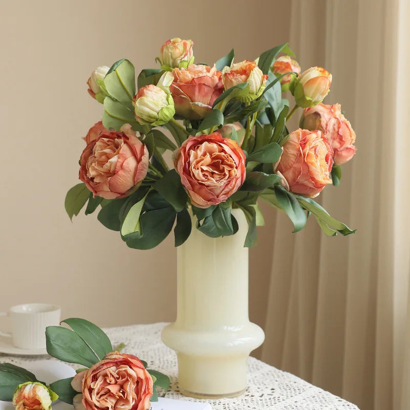 Large artificial silk peony flowers for wedding decorations - view 2