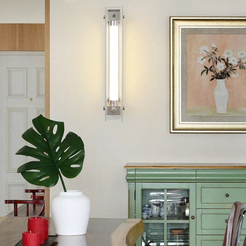 Modern wall sconce in aluminium and glass artistic design - view 5