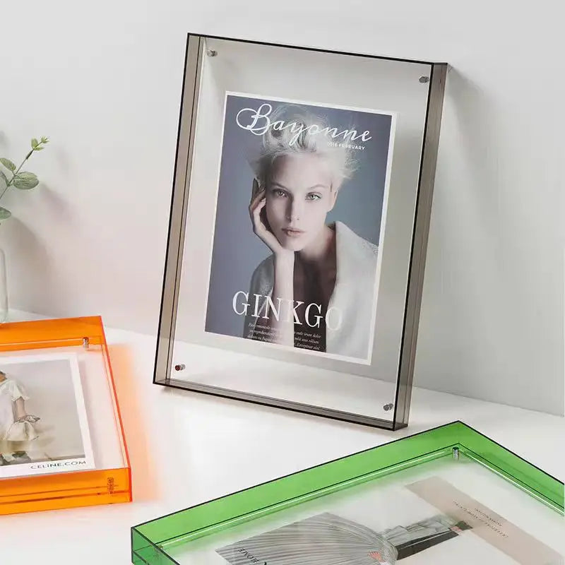 Acrylic photo frames for interior and wall decoration