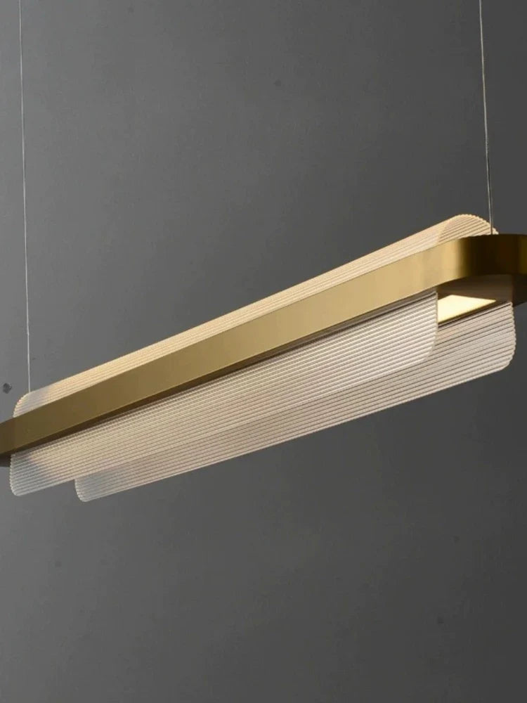 Long minimalist chandelier for coffee restaurant or creative office