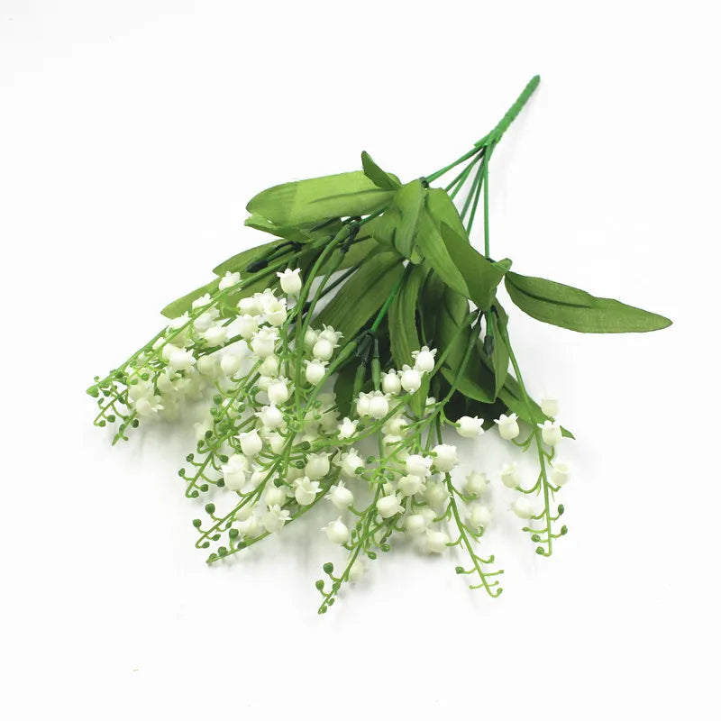 Artificial flowers muguette wedding bouquet party decoration - Blanc2