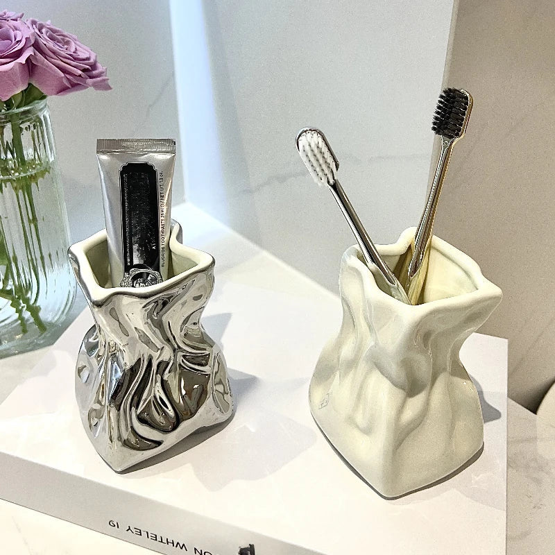 Bathroom organizer for toothbrush and makeup