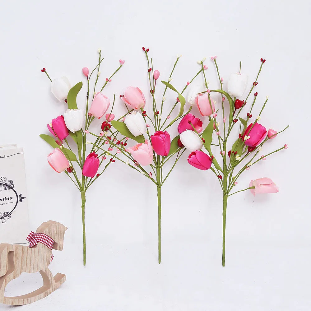 Artificial tulip floral decoration for the saint-valentine - view 5