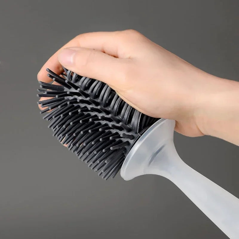 Set of rechargeable silicone cleaning brushes with wall support - view 4