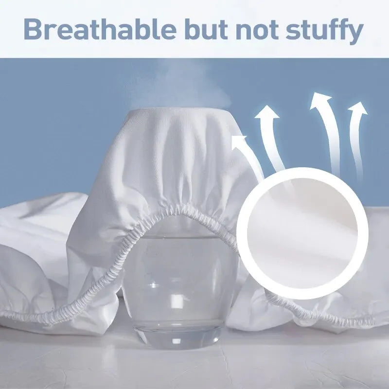 Waterproof Mattress Protector, Breathable Noiseless Mattress Topper, Bed Smooth Jersey Mattress Cover Fully Fitted Sheet - view 4