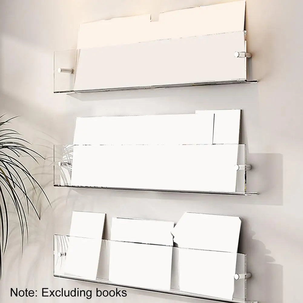 Acrylic wall shelf for books and magazines - view 2