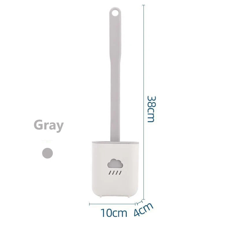 Silicone Toilet Brush with Flexible Flat Head Cleaning Design - 05
