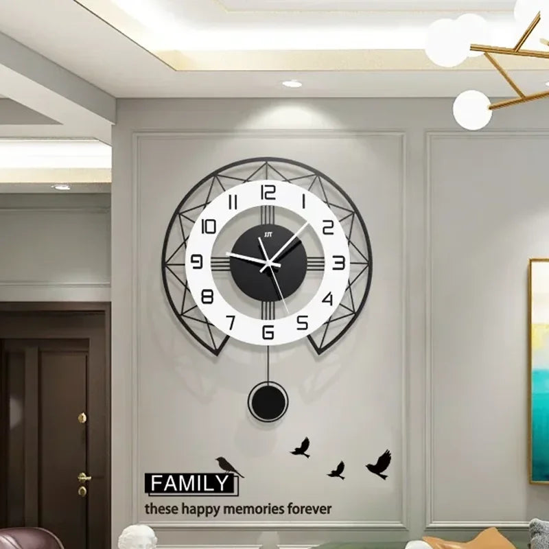 Creative design silent wall clock for interior decoration
