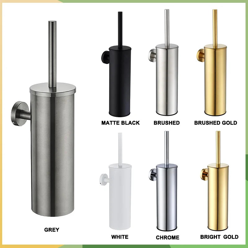 Stainless steel wall brush holder for cleaning and storage